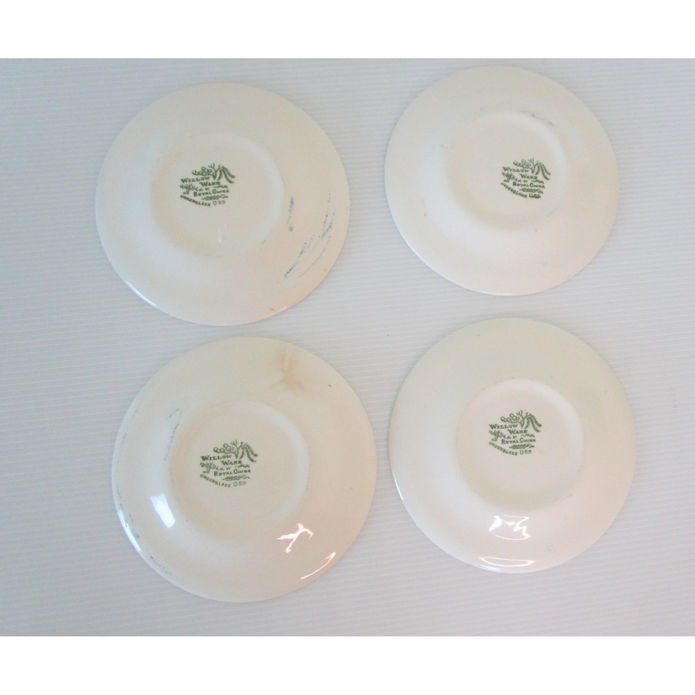 Blue Willow Bread Dessert Plate Royal China Willow Ware England 6.5" Lot of 4 - Picture 3 of 5